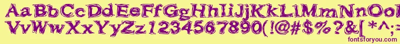Frazzle ffy-fontti – violetit fontit keltaisella taustalla