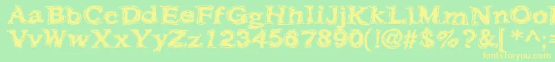 Frazzle ffy Font – Yellow Fonts on Green Background