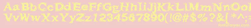 Frazzle ffy-Schriftart – Gelbe Schriften auf rosa Hintergrund