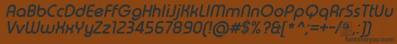 TypoRoundBoldItalicDemo Font – Black Fonts on Brown Background