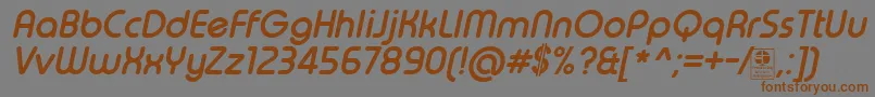 TypoRoundBoldItalicDemo Font – Brown Fonts on Gray Background