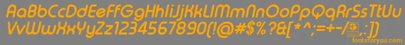 TypoRoundBoldItalicDemo Font – Orange Fonts on Gray Background