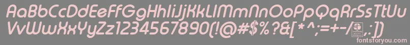 TypoRoundBoldItalicDemo Font – Pink Fonts on Gray Background