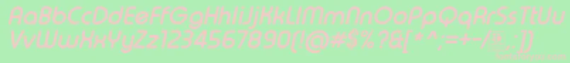 TypoRoundBoldItalicDemo Font – Pink Fonts on Green Background