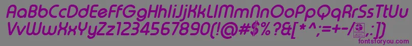 TypoRoundBoldItalicDemo Font – Purple Fonts on Gray Background