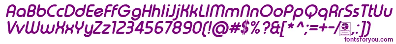 TypoRoundBoldItalicDemo Font – Purple Fonts on White Background