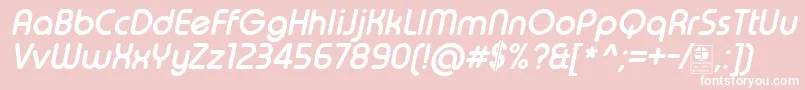 TypoRoundBoldItalicDemo Font – White Fonts on Pink Background