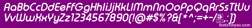 TypoRoundBoldItalicDemo Font – White Fonts on Purple Background