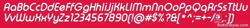 TypoRoundBoldItalicDemo Font – White Fonts on Red Background