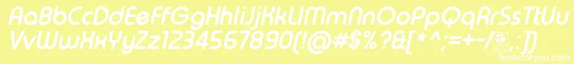 TypoRoundBoldItalicDemo Font – White Fonts on Yellow Background