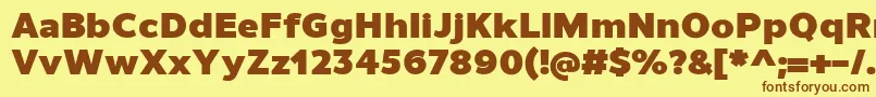 UnimanBlack Font – Brown Fonts on Yellow Background