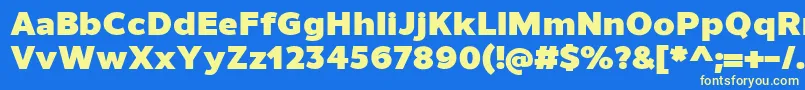 UnimanBlack Font – Yellow Fonts on Blue Background