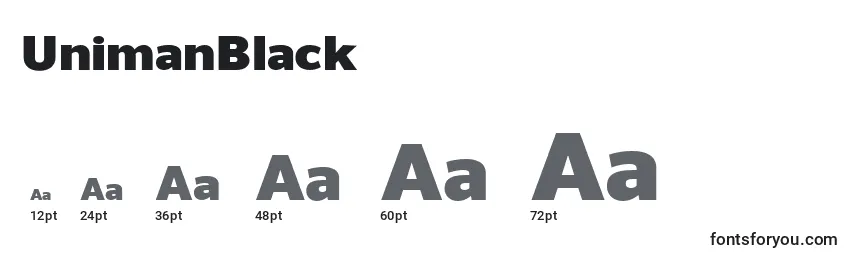 UnimanBlack Font Sizes