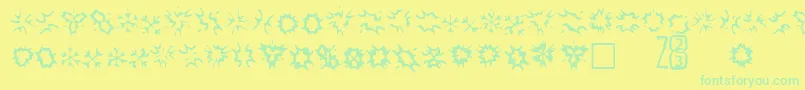 Zone23Foopy4-Schriftart – Grüne Schriften auf gelbem Hintergrund