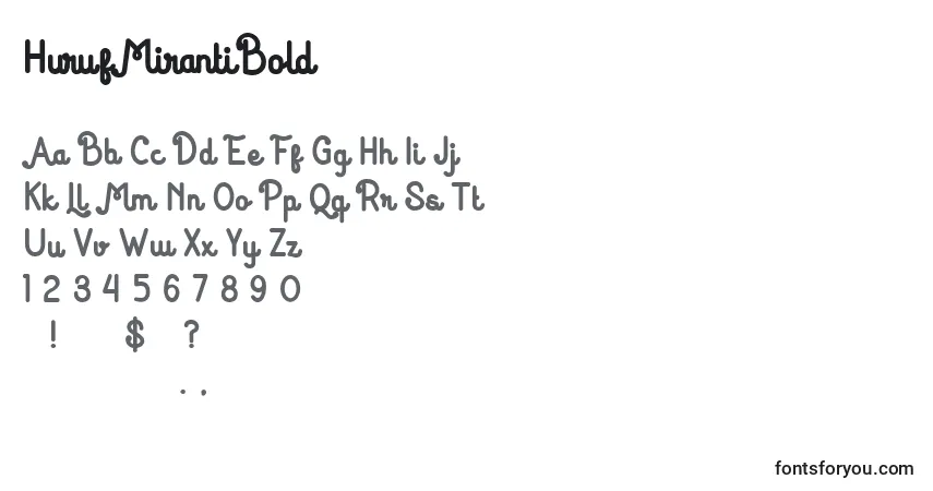 HurufMirantiBold-fontti – aakkoset, numerot, erikoismerkit