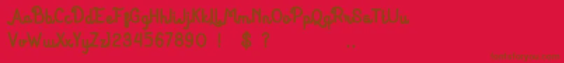 HurufMirantiBold Font – Brown Fonts on Red Background
