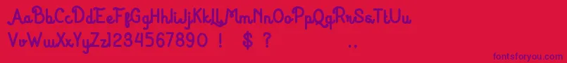 HurufMirantiBold Font – Purple Fonts on Red Background