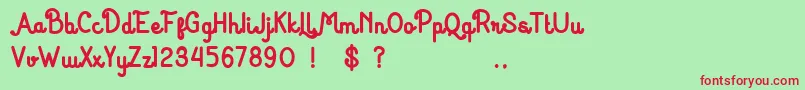 HurufMirantiBold Font – Red Fonts on Green Background