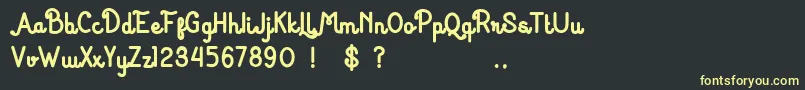 フォントHurufMirantiBold – 黒い背景に黄色の文字