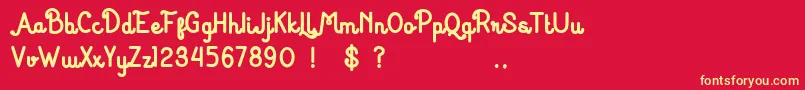 HurufMirantiBold Font – Yellow Fonts on Red Background
