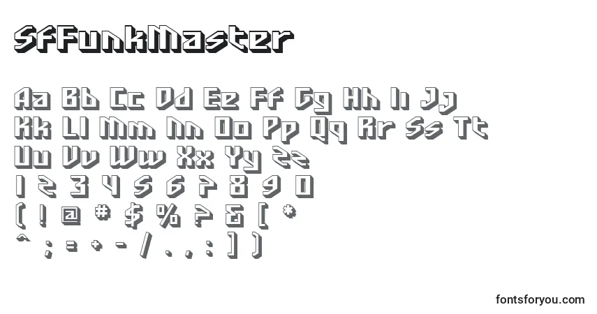 SfFunkMaster-fontti – aakkoset, numerot, erikoismerkit