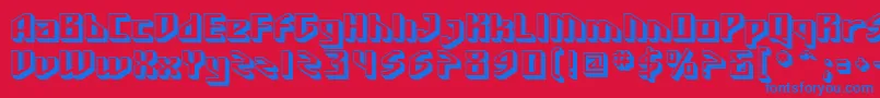 フォントSfFunkMaster – 赤い背景に青い文字