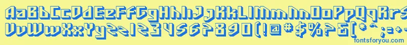 SfFunkMaster Font – Blue Fonts on Yellow Background