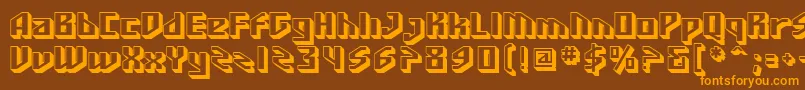 SfFunkMaster Font – Orange Fonts on Brown Background