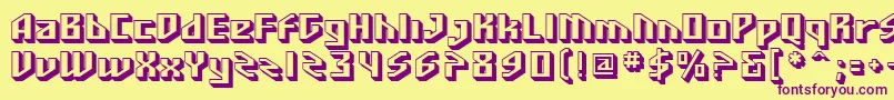 SfFunkMaster Font – Purple Fonts on Yellow Background