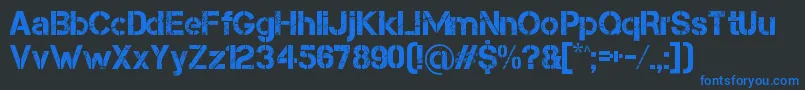 Capsmall Font – Blue Fonts on Black Background