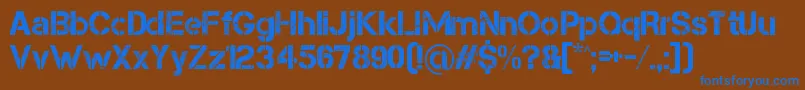 Capsmall Font – Blue Fonts on Brown Background