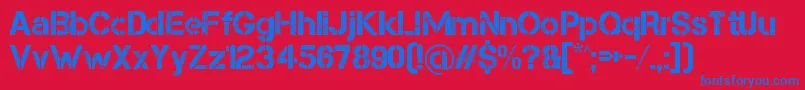 Capsmall Font – Blue Fonts on Red Background