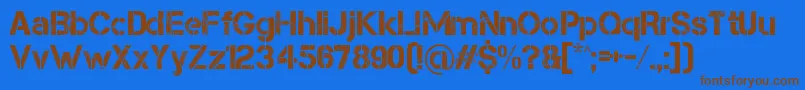 Capsmall Font – Brown Fonts on Blue Background