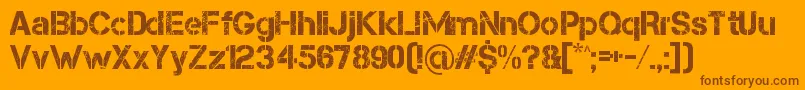Capsmall Font – Brown Fonts on Orange Background