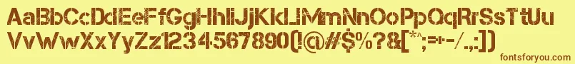 Capsmall Font – Brown Fonts on Yellow Background
