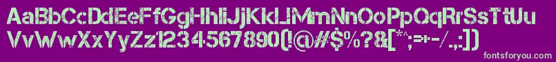 Capsmall Font – Green Fonts on Purple Background