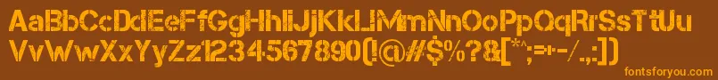 Capsmall Font – Orange Fonts on Brown Background
