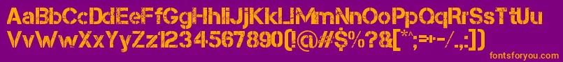 Capsmall Font – Orange Fonts on Purple Background