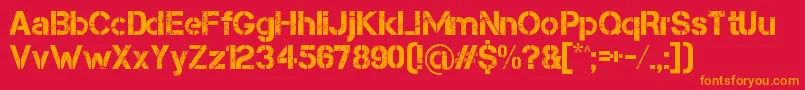 Capsmall Font – Orange Fonts on Red Background