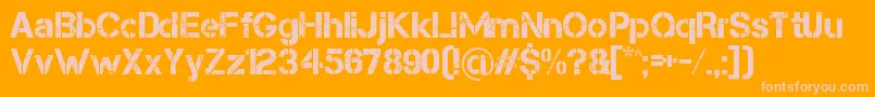 Capsmall Font – Pink Fonts on Orange Background