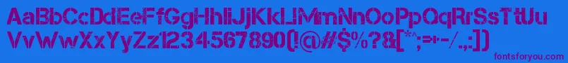 Capsmall Font – Purple Fonts on Blue Background