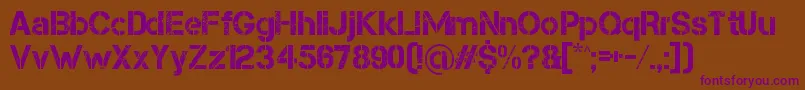 Capsmall Font – Purple Fonts on Brown Background