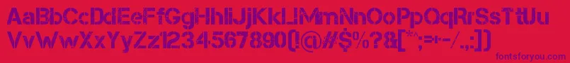 Capsmall Font – Purple Fonts on Red Background