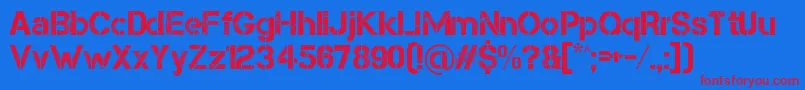 Capsmall Font – Red Fonts on Blue Background