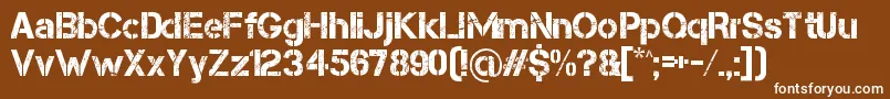 Capsmall Font – White Fonts on Brown Background