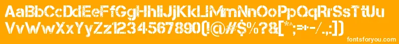 Capsmall Font – White Fonts on Orange Background