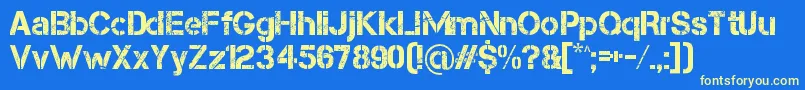 Capsmall Font – Yellow Fonts on Blue Background