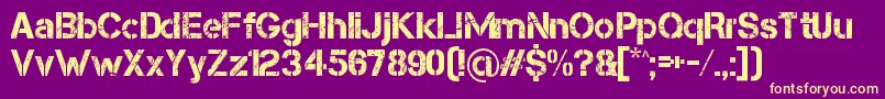 Capsmall Font – Yellow Fonts on Purple Background