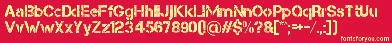 Capsmall Font – Yellow Fonts on Red Background