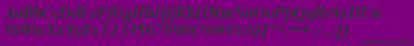 GaramondnarrowbttBolditalic Font – Black Fonts on Purple Background